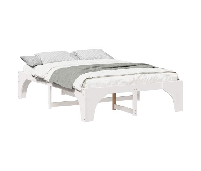 Estrutura de cama de casal simple - branco 150 x 200 cm