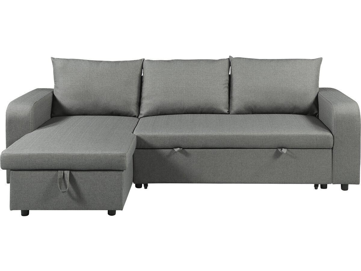 Canapé d'angle réversible/convertible en tissu 'Victor' - 3 places - gris