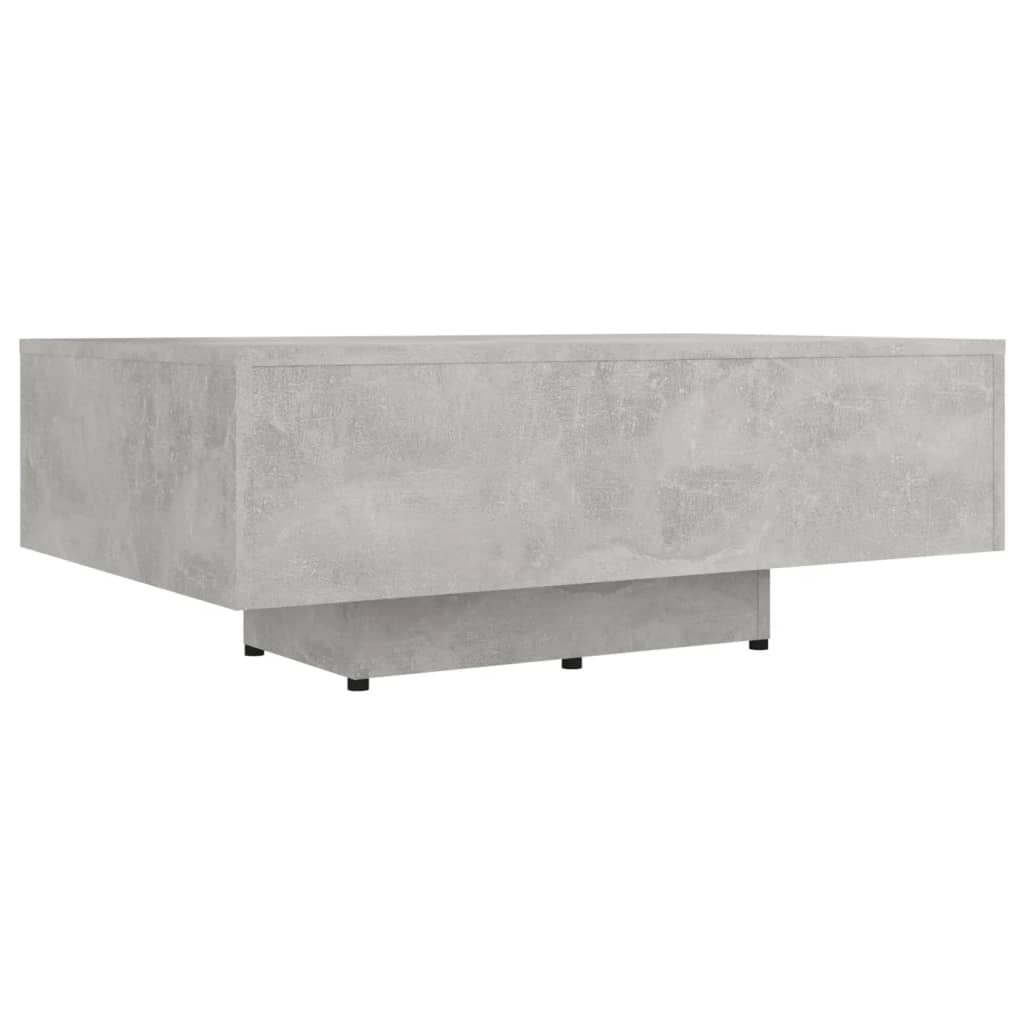 Mesa de centro, mesa baixa, 85x55x31 cm contraplacado cinzento cimento