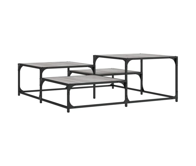 Mesa de centro, mesa baixa, 107x107x40 cm derivados de madeira cinza sonoma