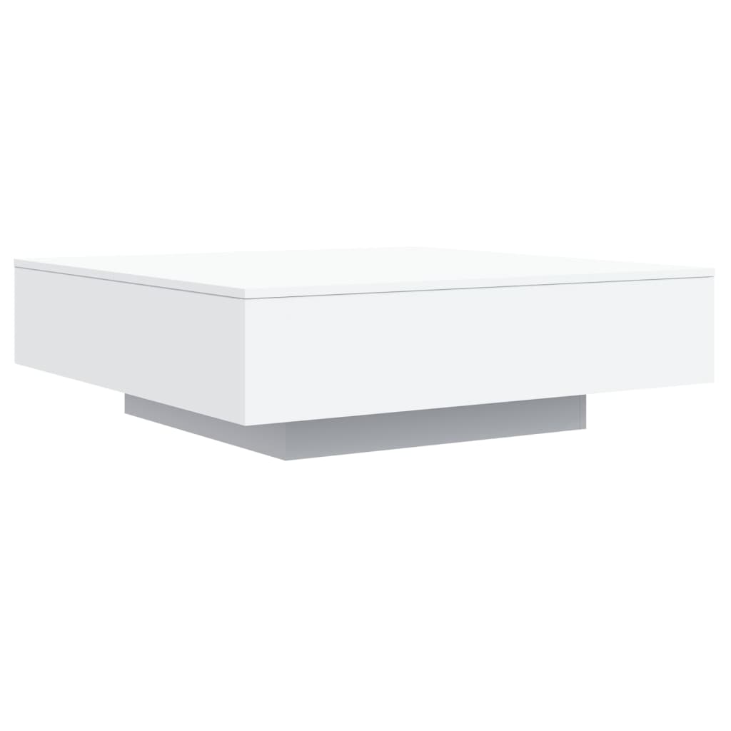 Mesa de centro, mesa baixa, 100x100x31 cm derivados de madeira branco