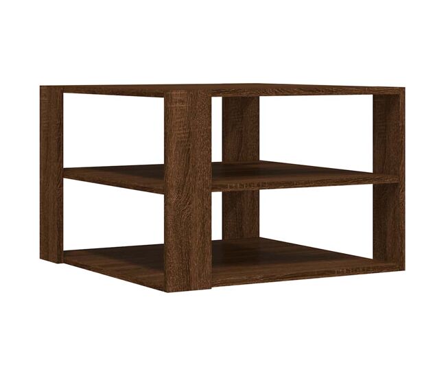 Mesa de centro, mesa baixa, 58x58x40cm derivados madeira carvalho castanho