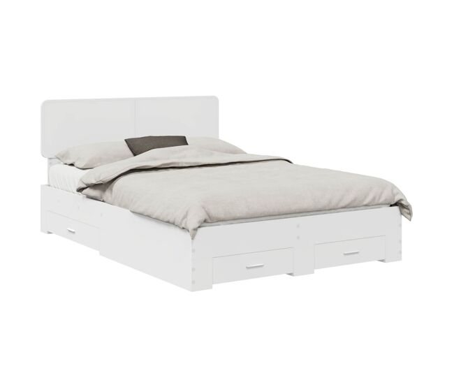 Estrutura de cama de casal moderno - branco 160 x 200 cm madeira processada