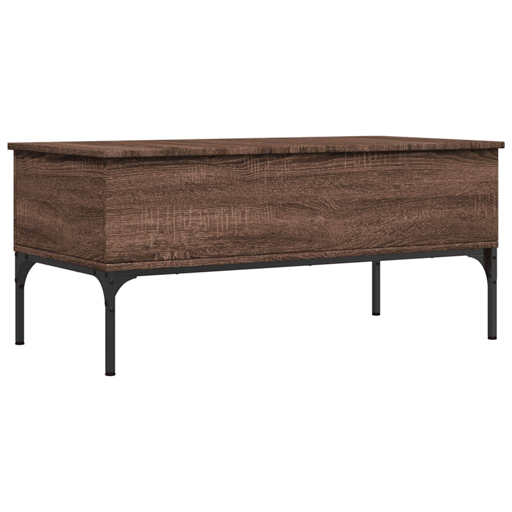 Mesa de centro, mesa baixa, 100x50x45cm deriv. madeira/metal carvalho castanho
