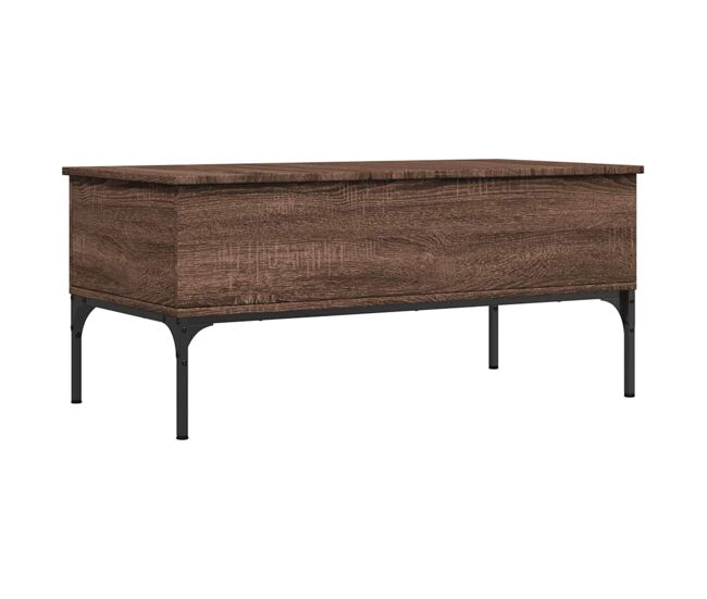 Mesa de centro, mesa baixa, 100x50x45cm deriv. madeira/metal carvalho castanho