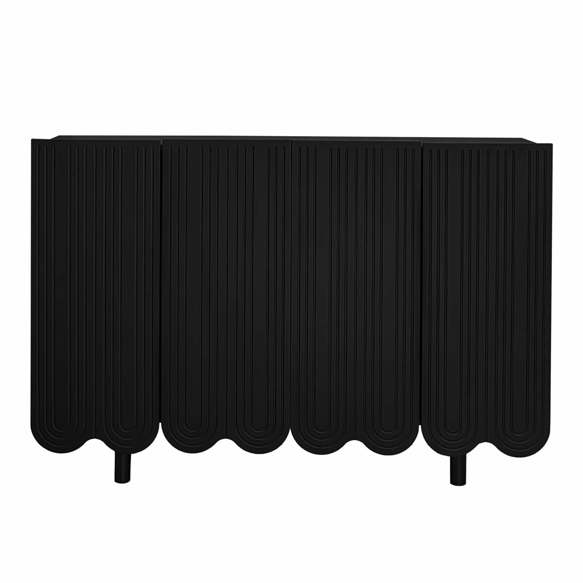 Aparador moderno - 4 portas em u com étagères - noir