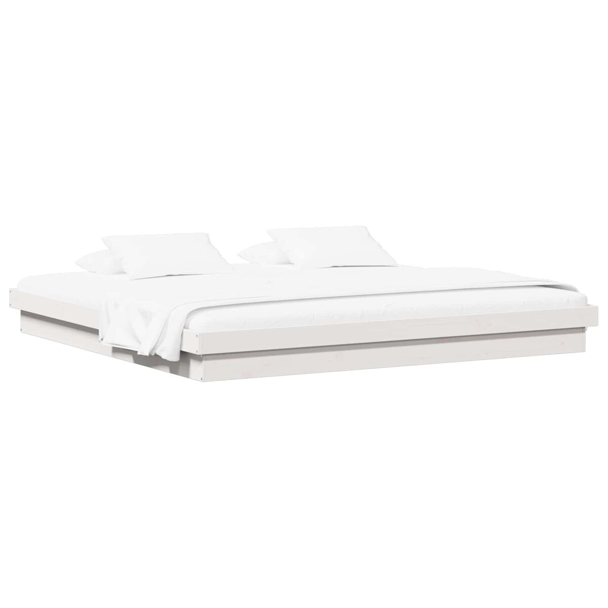 Estrutura de cama de casal simple king size - branco 200 x 200 cm