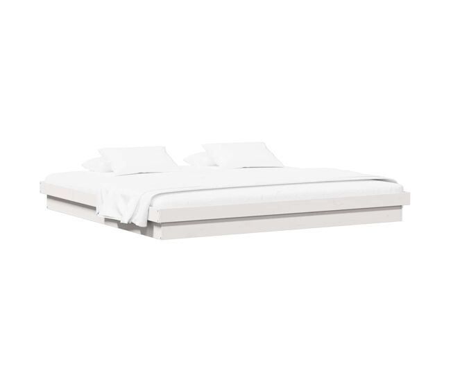 Estrutura de cama de casal simple king size - branco 200 x 200 cm