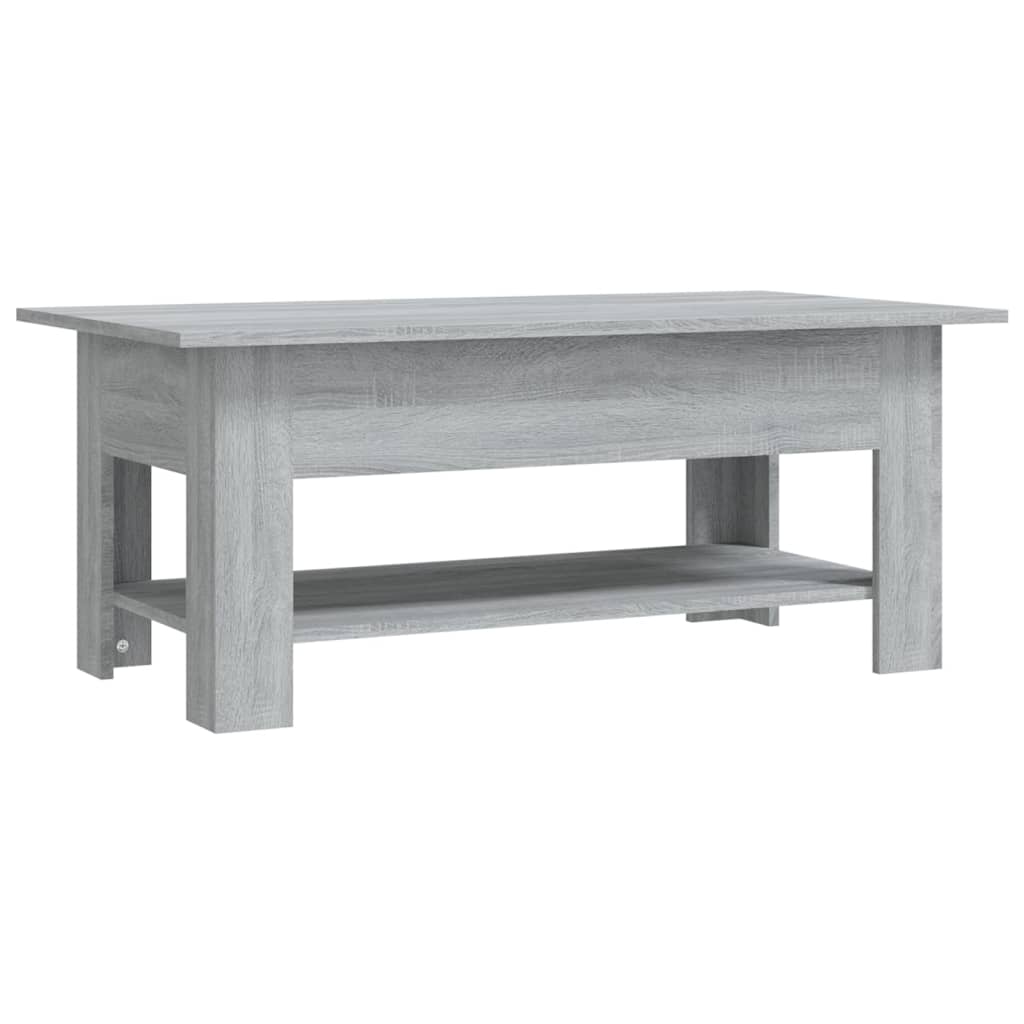 Mesa de centro, mesa baixa, 102x55x42 cm madeira processada sonoma cinzento