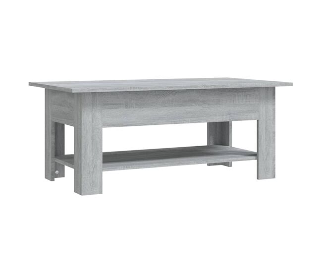 Mesa de centro, mesa baixa, 102x55x42 cm madeira processada sonoma cinzento