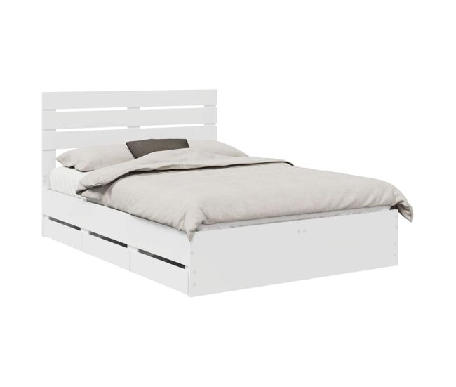 Estrutura de cama de casal moderno - branco 160 x 200 cm madeira de engenharia