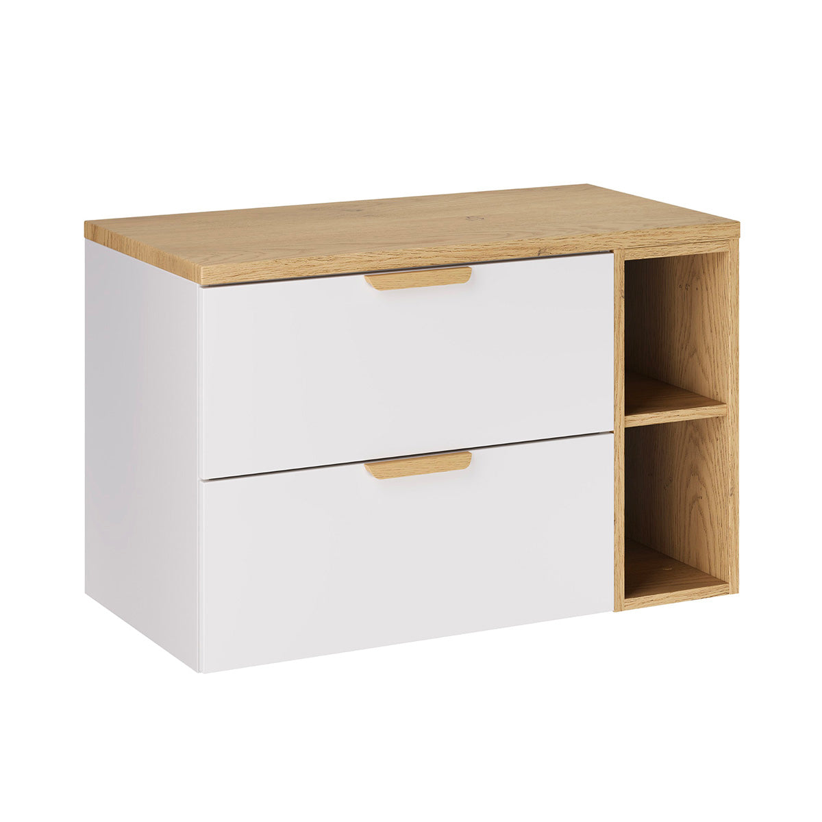 Móvel de lavatório oria 2 nichos 80cm blanc mate