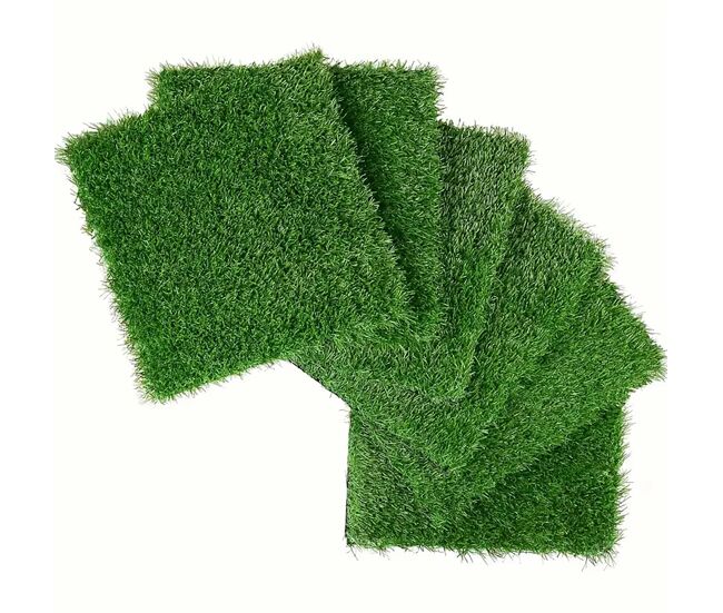 Relva artificial 30 x 30 cm, 36 peças - ladrilhos encaixáveis para pátios, varandas e jardins - verde