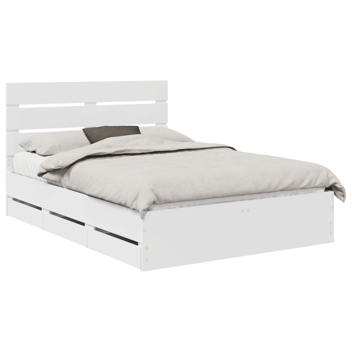 Estrutura de cama de casal moderno - branco 160 x 200 cm madeira de engenharia