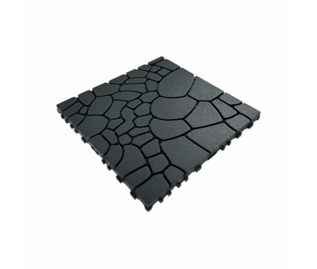 Ladrilhos de terraço encaixáveis de 30 cm - textura de pedra, sistema modular encaixável diy, instalação fácil e rápida, 44 peças, para uso exterior