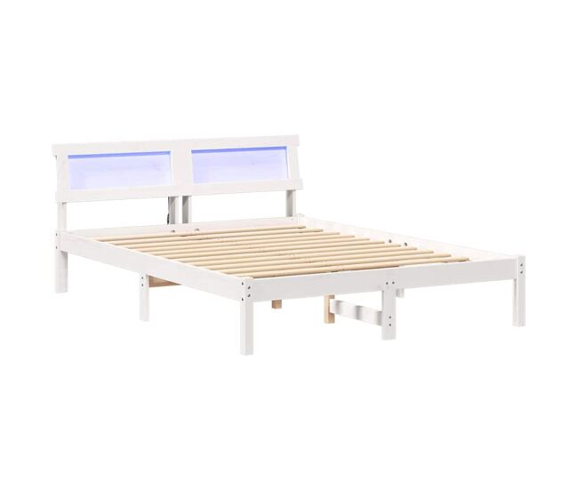 Estrutura da cama de casal simple com cabeceira branco 120 x 190 cm