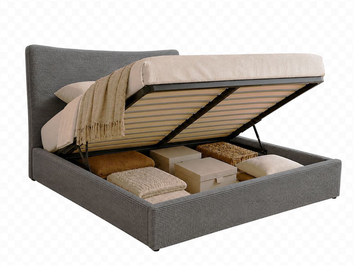 Cama de casal dance, estrado elevatório (cinza)(200×160 cm)