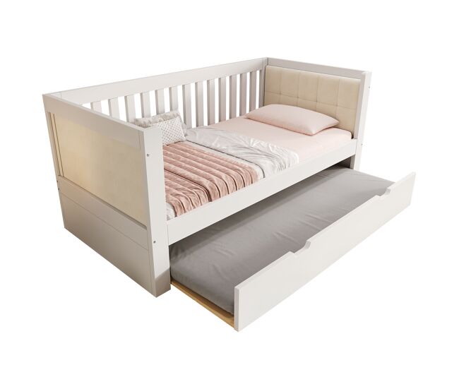 Cama gavetão de madeira maciça 90x190 cm,branco