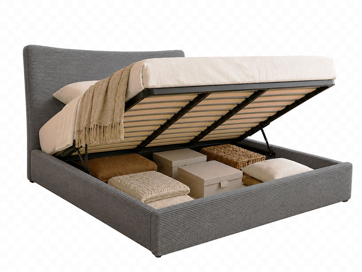 Cama de casal dance, estrado elevatório (cinza)(200×180 cm)