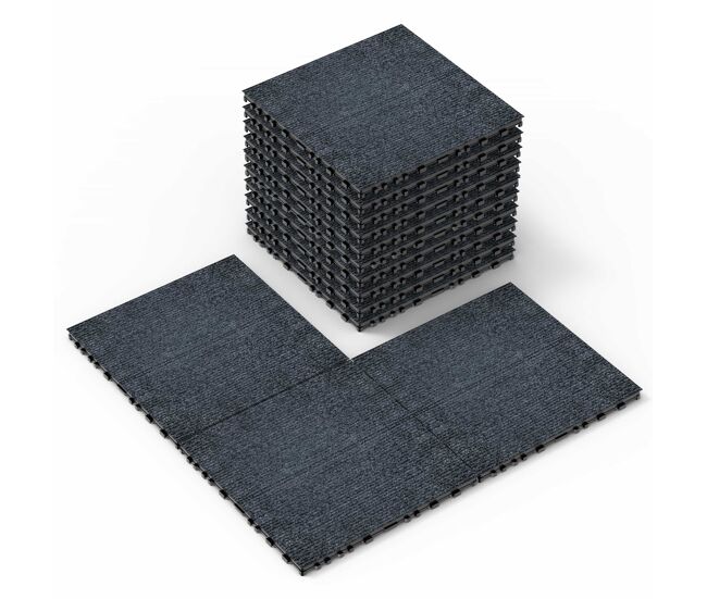 Ladrilhos para terraço tipo alcatifa, 12", 36 peças - sistema modular de encaixe diy, instalação rápida e simples para pátios, alpendres, varandas,