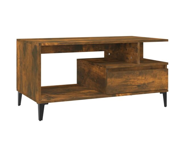 Mesa de centro, mesa baixa, 90x49x45 cm derivados madeira carvalho fumado