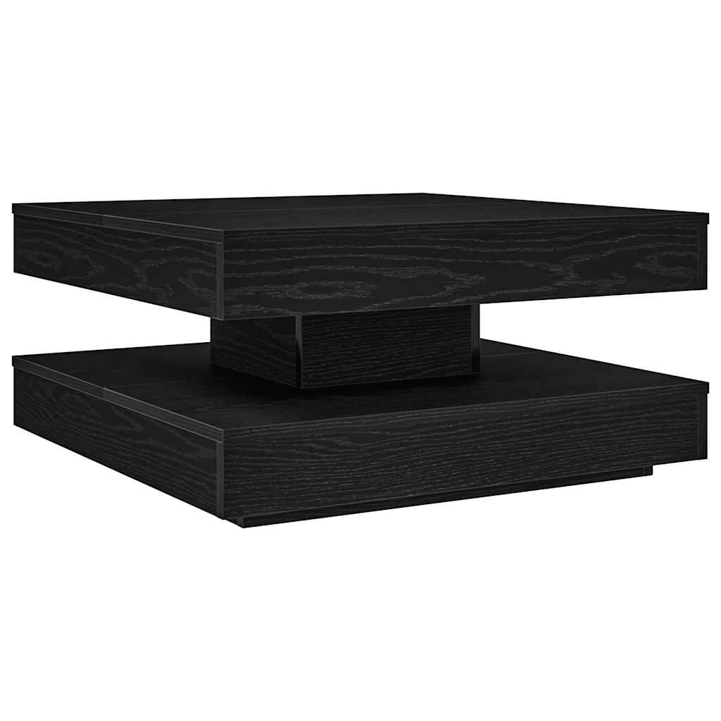 Mesa de centro, mesa baixa, rotativa a 360 graus 70x70x34,5 cm preto