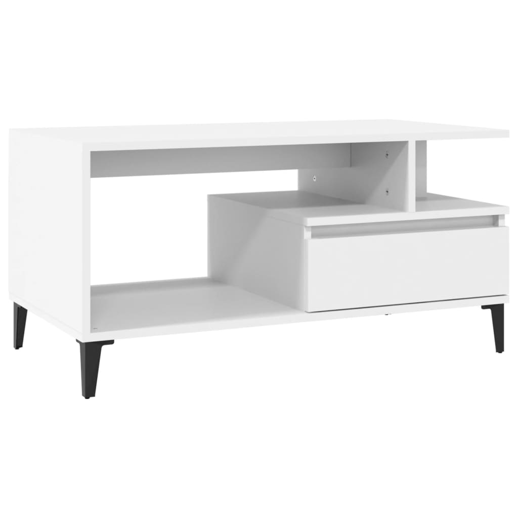 Mesa de centro, mesa baixa, 90x49x45 cm derivados de madeira branco