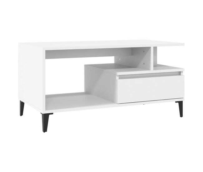 Mesa de centro, mesa baixa, 90x49x45 cm derivados de madeira branco