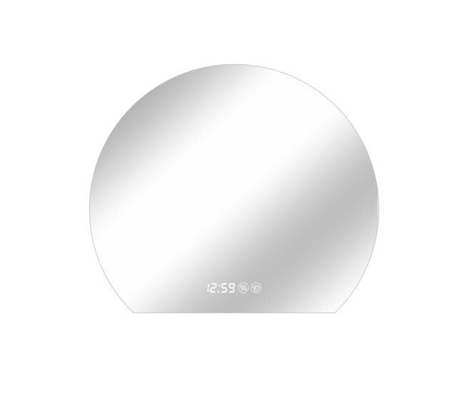 Espelho led redondo 80 cm - luz regulável 3 cores, antiembaciamento, montagem na parede - prateado