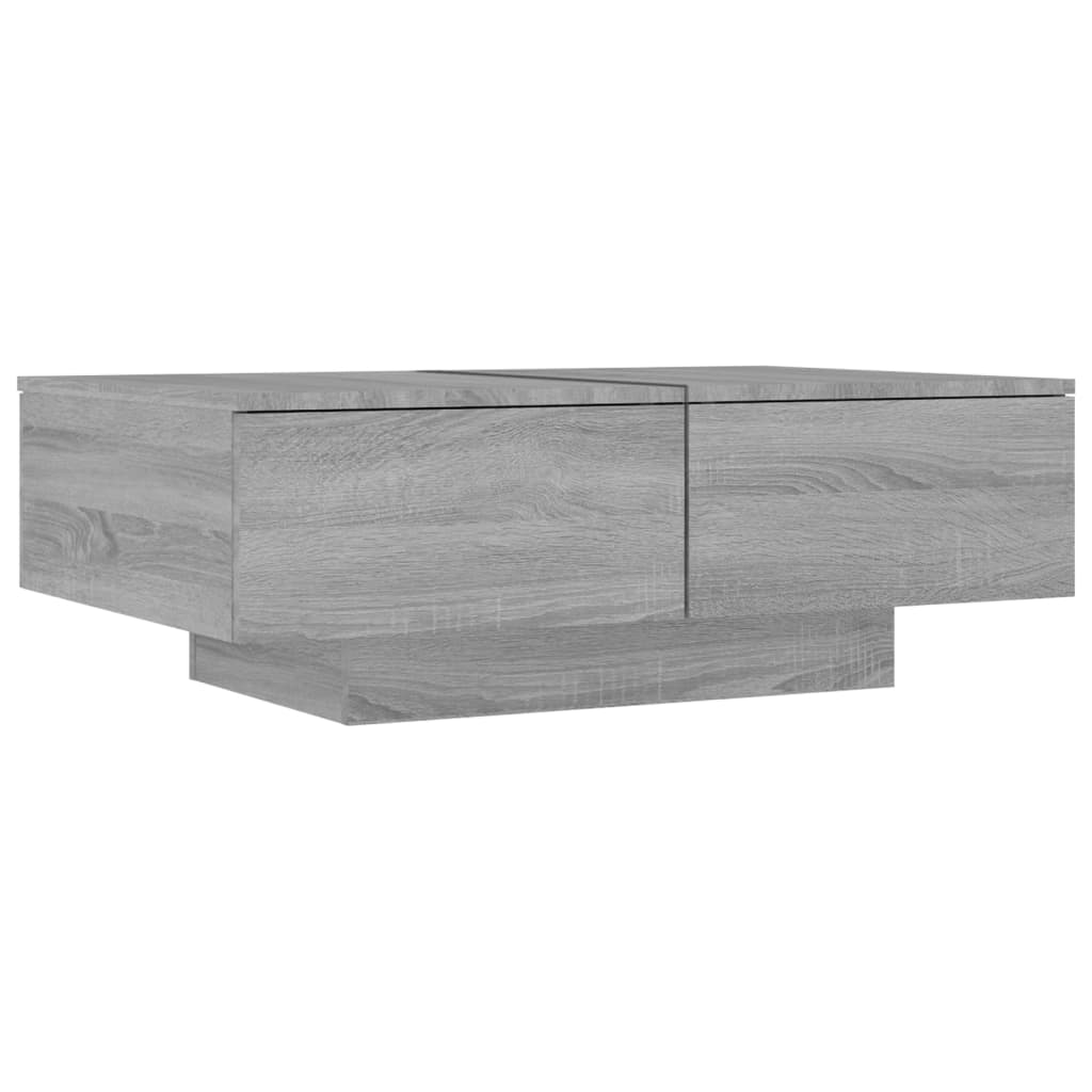 Mesa de centro, mesa baixa, 90x60x31 cm derivados de madeira cinzento sonoma