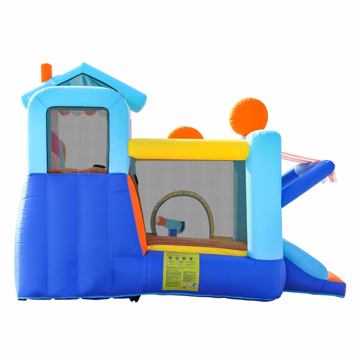 Castelo insuflável para crianças - parque aquático multifuncional + trampolim, escorregador de água, pequeno escorregador, fonte, pistolas de água,