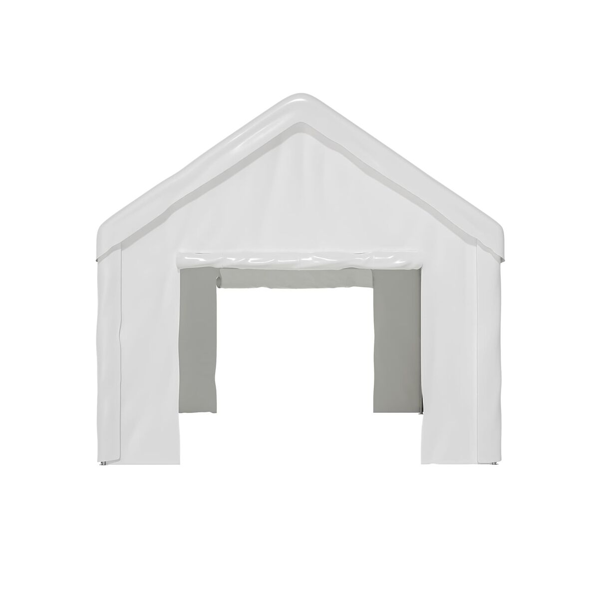 Tenda garagem 3x6m - porta dupla enrolável, teto e laterais removíveis - branco