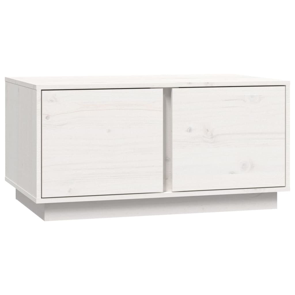 Mesa de centro, mesa baixa, 80x50x40 cm madeira de pinho maciça branco
