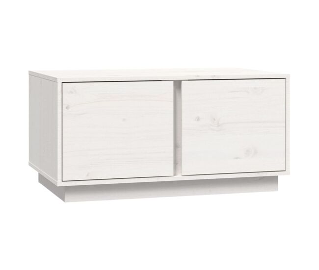Mesa de centro, mesa baixa, 80x50x40 cm madeira de pinho maciça branco