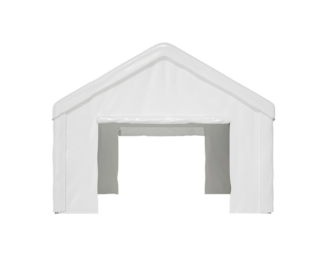 Garagem para carro 4x6 m - acesso frontal e traseiro, estrutura reforçada, cobertura blanche