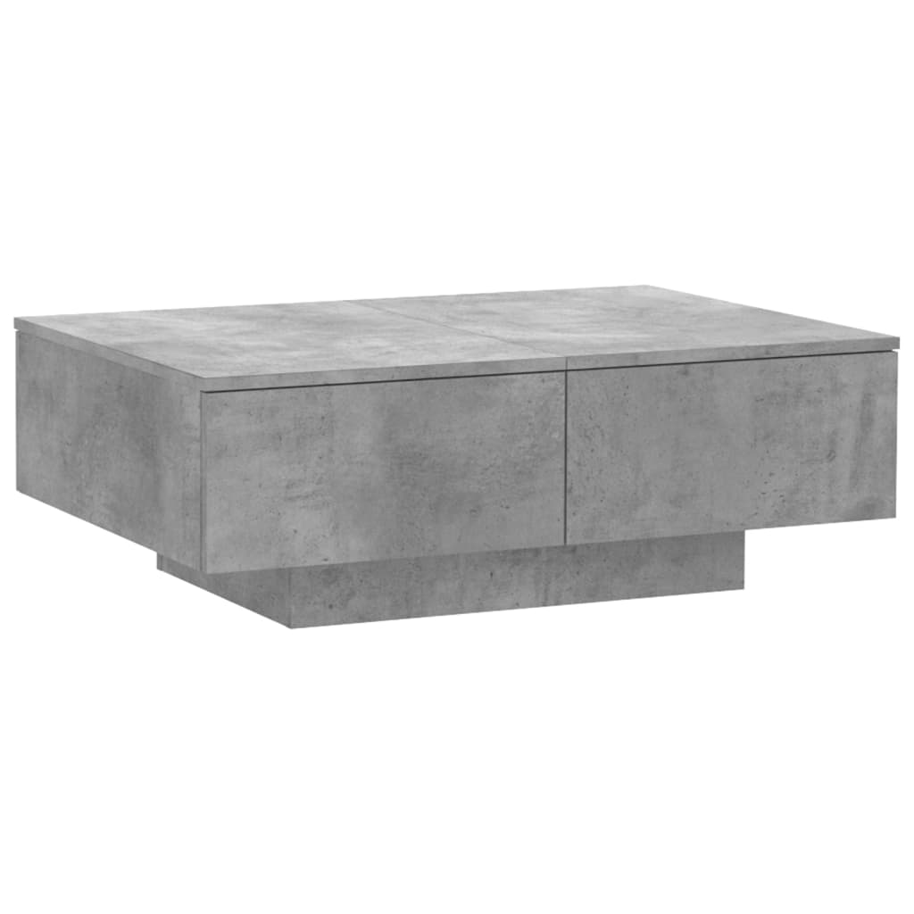 Mesa de centro, mesa baixa, 90x60x31 cm contraplacado cinzento cimento