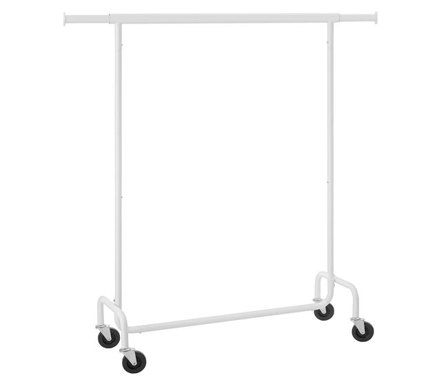 Cabide de roupa com rodas, branco