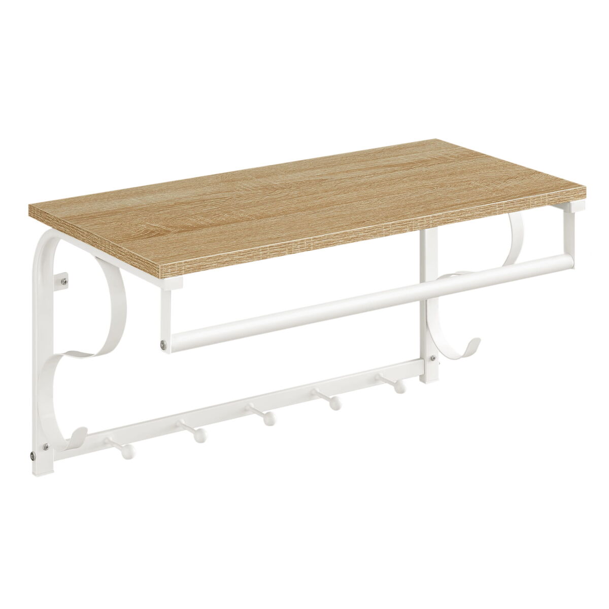 Suporte de parede com cabides de 60 cm, carvalho de sonoma/branco
