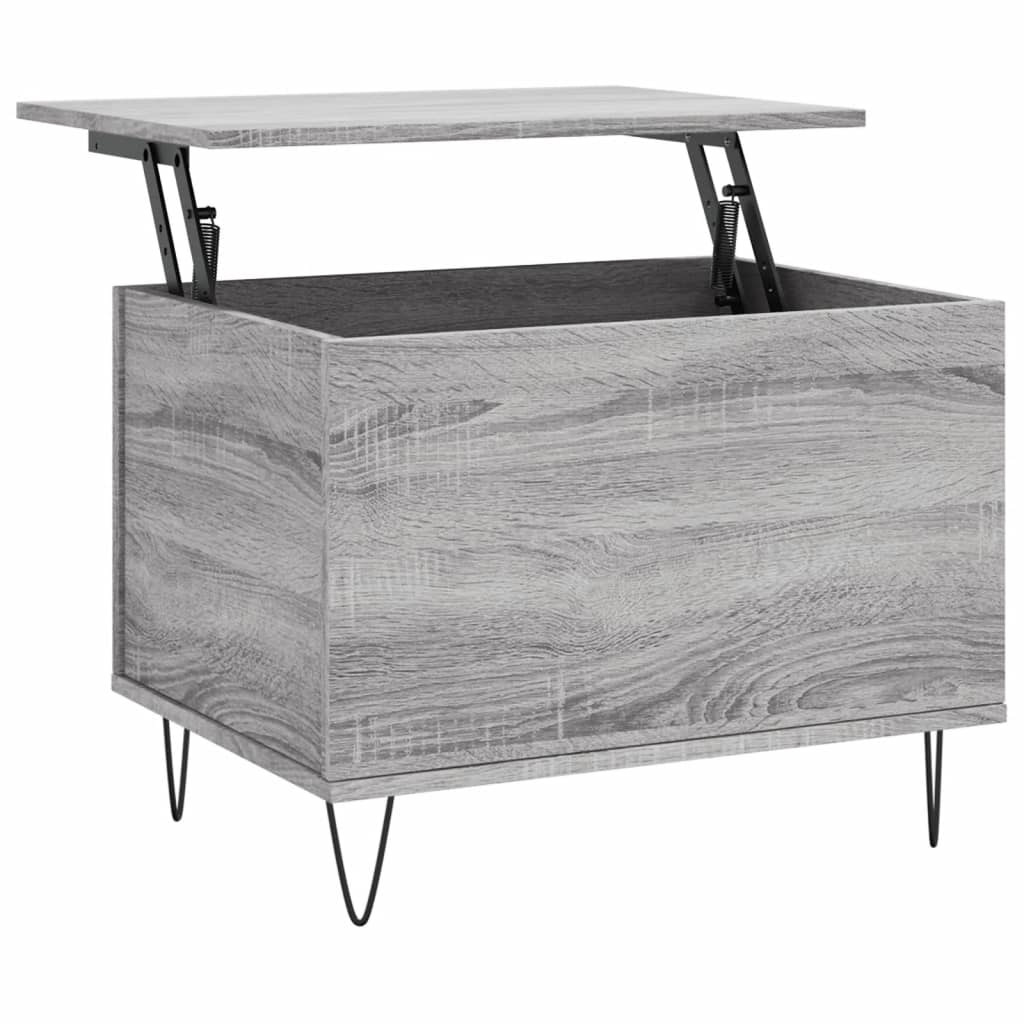 Mesa de centro, mesa baixa, 60x44,5x45 cm derivados de madeira cinza sonoma