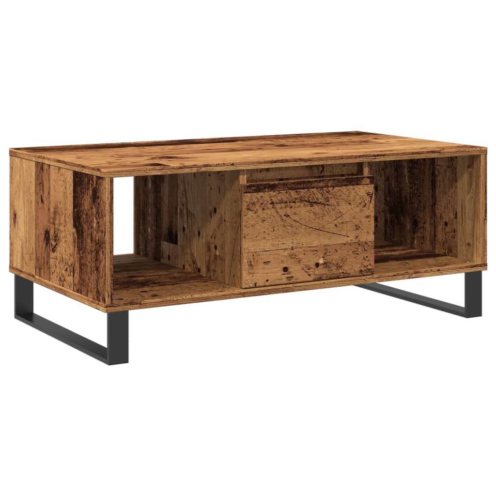 Mesa de centro, mesa baixa, 90x50x36,5 cm derivados de madeira madeira velha