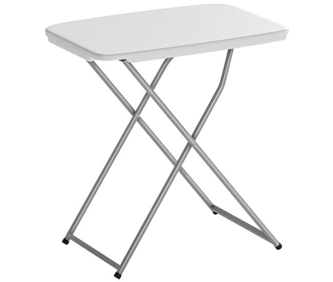 Outsunny mesa dobrável de campismo 75x50x73,5 cm mesa portátil com altura ajustável em 5 níveis com bancada em hdpe e estrutura metálica para parque