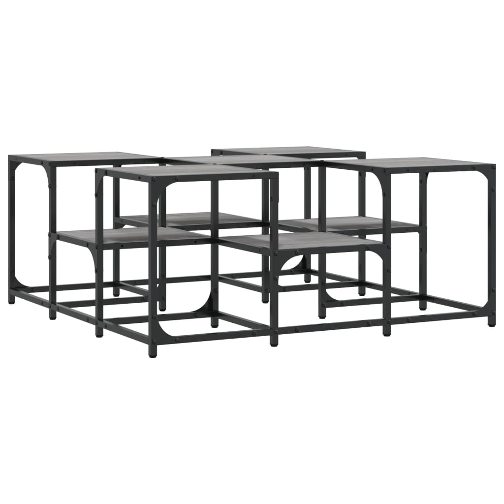 Mesa de centro, mesa baixa, 91x91x40 cm derivados de madeira cinzento sonoma