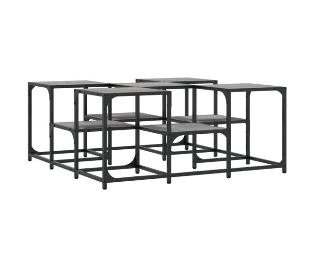 Mesa de centro, mesa baixa, 91x91x40 cm derivados de madeira cinzento sonoma