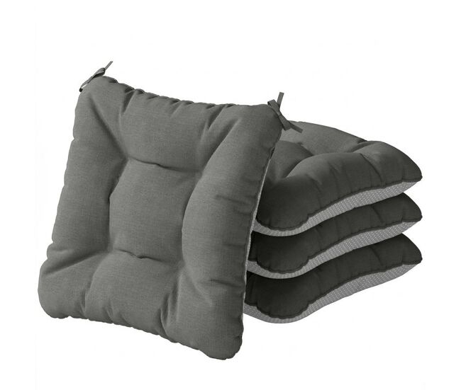 Outsunny conjunto de 4 almofadas para cadeiras almofadas de jardim almofadas com laços e base antiderrapante impermeáveis proteção uv30+ para interior