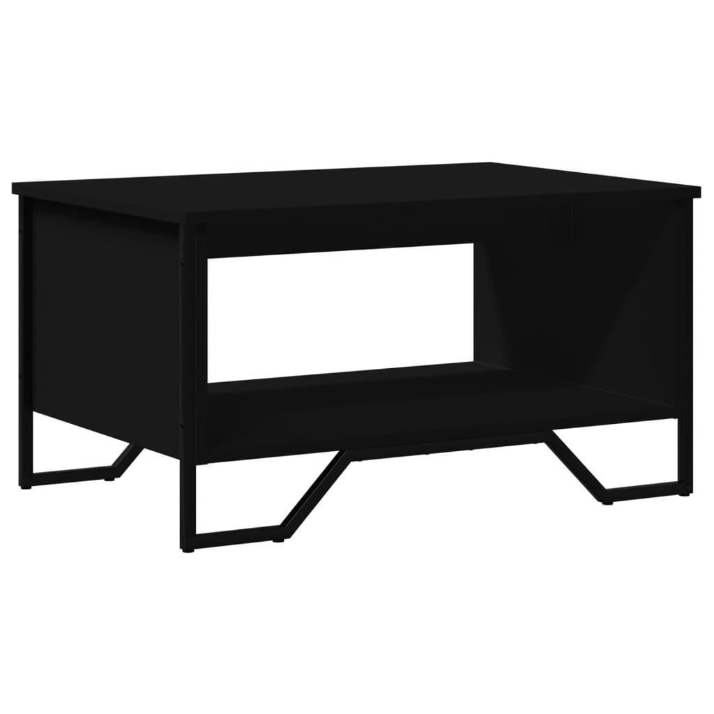 Mesa de centro, mesa baixa, 75x51x40 cm derivados de madeira preto