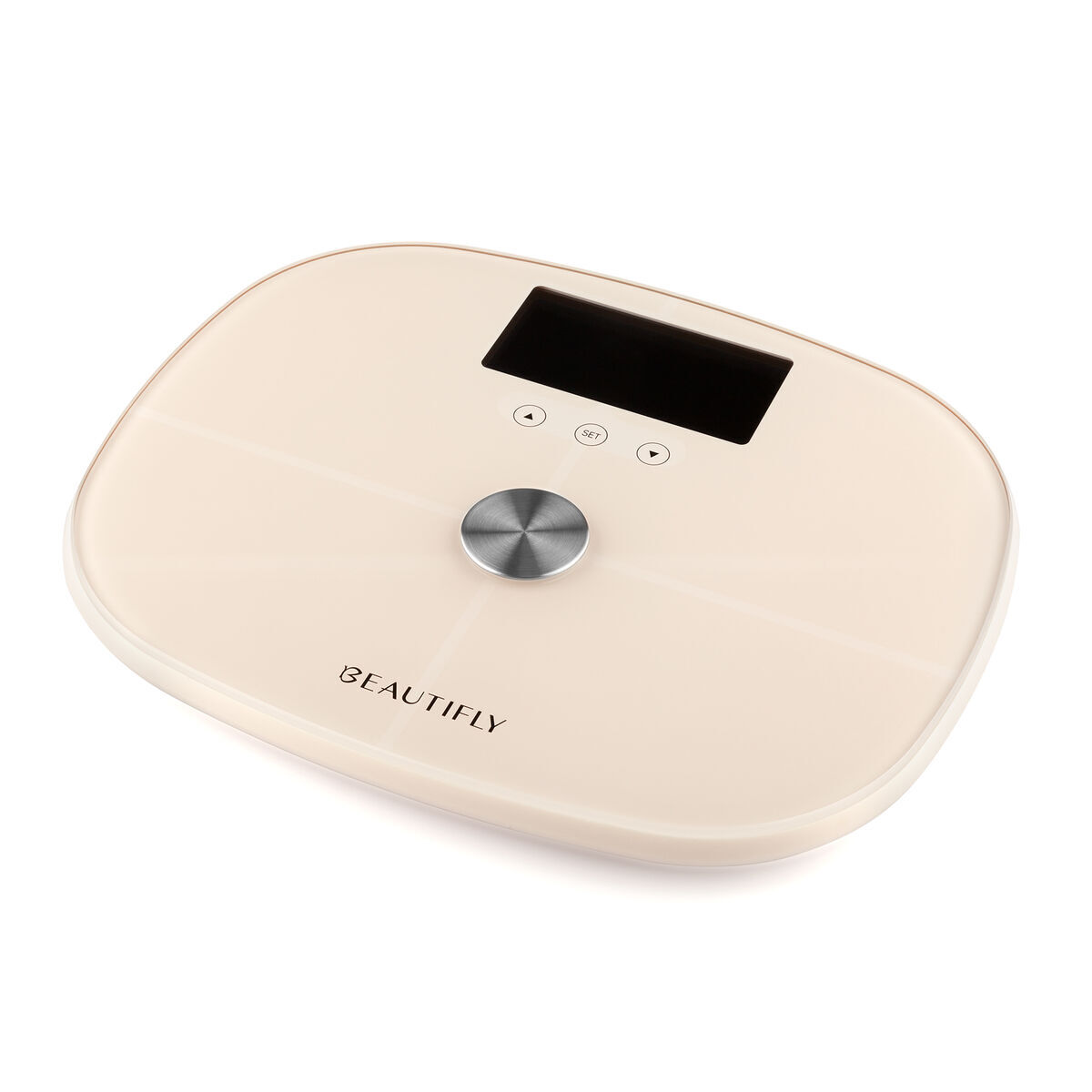 Beautifly balança digital slimsense bluetooth lcd bege app móvel