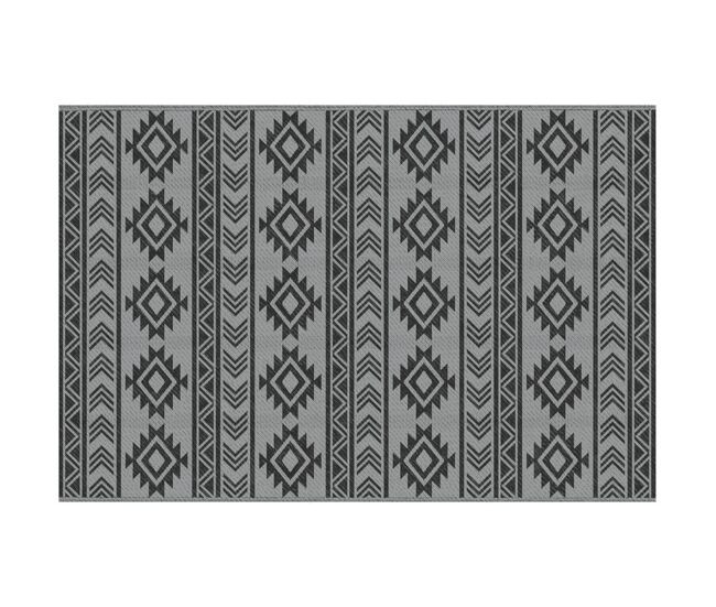 Outsunny tapete para exterior, 182x274 cm, tapete reversível com padrão geométrico, impermeável, anti-uv, para terraço, varanda, jardim, campismo,