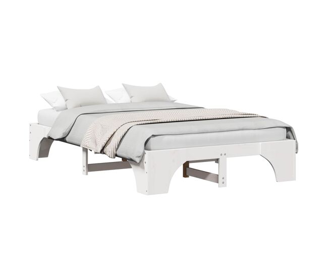 Estrutura de cama de casal simple - branco 140 x 190 cm