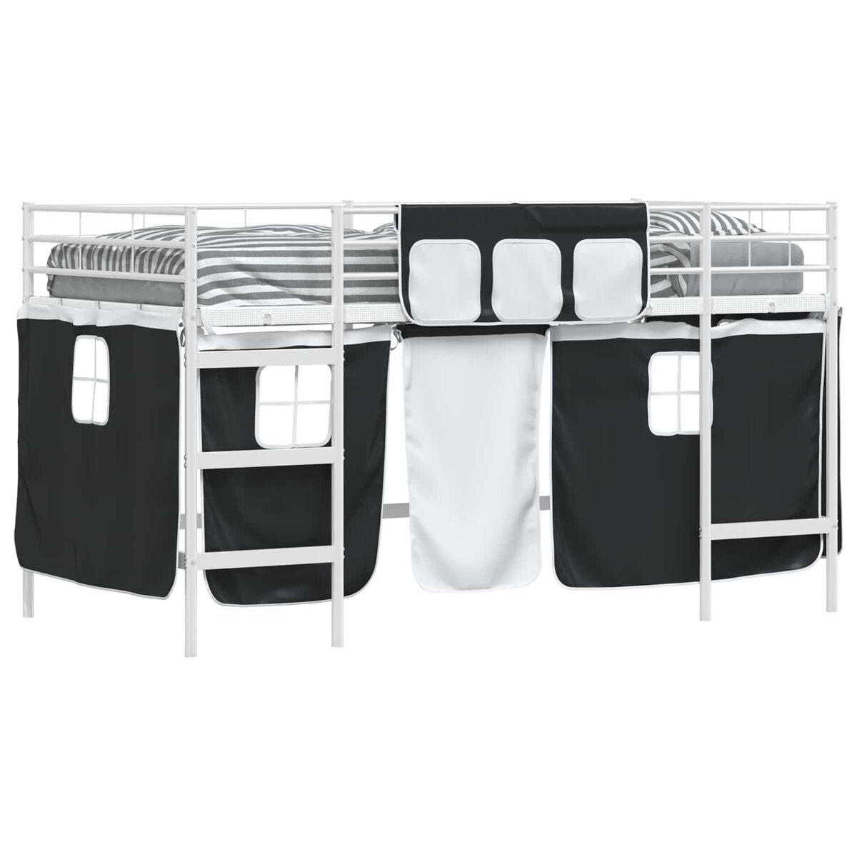 Estrutura de cama infantil loft para crianças com cortinas 79,5 x 200 cm