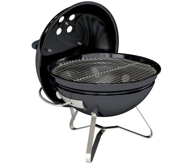 Outsunny barbecue de carvão portátil, grelhador de carvão redondo, tampa com suporte, grelha, ventilação ajustável, para varanda, piquenique, camping,